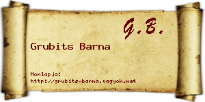 Grubits Barna névjegykártya