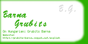 barna grubits business card